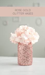 Rose Gold Glitter Vases Rose Gold Centerpiece Glitter Vases Glitter Mason Jars