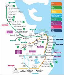 * o tempo de percurso informado é estimado, válido apenas para o trajeto em metrô, baseado no tempo médio de deslocamento entre as estações, a partir do embarque no trem, podendo sofrer variações por questões operacionais. Karte Der Metro Rio De Janeiro Mit Der U Bahn Von Rio De Janeiro Anzeigen Brasilien