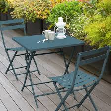2, 4, 6, 8, 12 convives ! Table De Jardin Pliante Carree Metal Greensboro 70 X 70 Cm Bleu Canard Salon De Jardin Table Et Chaise Eminza