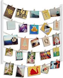 I'm thrilled to be here! Amazon Com Umbra Hangit Photo Display Diy Picture Frames Collage Set Includes Picture Hanging Wire Twine Cords Natural Wood Wall Mounts And Clothespin Clips For Hanging Photos Prints And Artwork White Home
