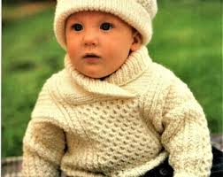 Baby Knitting Pattern, Aran Jumper and Hat, Size 18 to 24 Inch Chest, Aran  Yarn or Wool, Instant Download pdf
