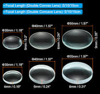 PATIKIL 10cm Schwerpunkt Länge 40mm Doppel Konvex Und 10cm Schwerpunkt  Länge 40mm Doppel Konkavlinse 1 Set 2 Pack Glas Optisch Polierte Runde  Kanten ...