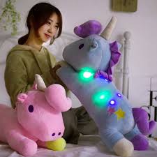 60 80cm Creative Light Up Led Bluetooth Music Unicorn Stuffed Animals Plush Toy Colorful Glowing Horse Christmas Gift For Kids Plush Light Up Toys Aliexpress