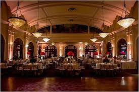 White Red And Black Wedding At Crystal Ballroom At The Rice Wedding Venue Houston Hill Country Wedding Venues Black Wedding