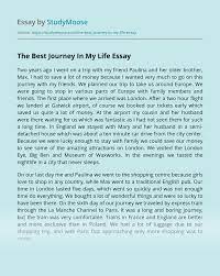 The Best Journey In My Life Free Essay Example