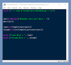 Maybe you would like to learn more about one of these? Python Volume Dan Luas Permukaan Bola Contoh Program Sederhana Motubablog