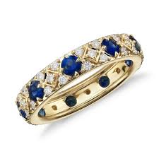 Starlight Sapphire And Diamond Eternity Ring In 18k Yellow Gold Blue Nile Eternity Ring Diamond Yellow Sapphire Rings Eternity Ring
