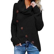 I am an acquired taste. China Senoras La Moda Mujer Heather Grey Buttoned Envolver Turtleneck Sueter Tejido Comprar Jersey En Es Made In China Com