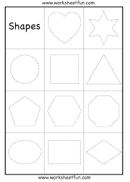 Preschool Shapes Tracing 6 Worksheets Shapes Preschool Preschool Worksheets Shapes Worksheets