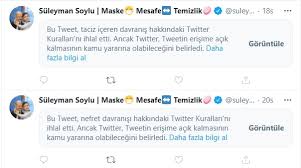 İçişleri bakanı süleyman soylu da yakından takip ettiği konu hakkında sosyal medyadan takipçilerine bilgi verdi. Twitter Dan Soylu Nun Tweetlerine Yeni Kisitlama Boldmedya
