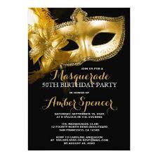 Gold Mask Masquerade 50th Birthday Party Invitation Zazzle Com Masquerade Party Invitations Masquerade Invitations Party Invite Template