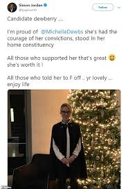 Michelle dewberry with her partner simon jordan at the guildhall count (image: The Apprentice S Michelle Dewberry Is Consoled By Boyfriend As Her Brexit Party
