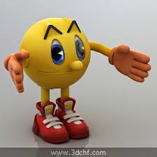 Pacman Game Character Free 3d Model
