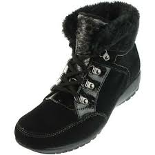 Sporto Womens Black Suede Waterproof Snow Boots Shoes 9
