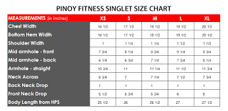 Pinoy Fitness Singlet Size Chart Pinoy Fitness