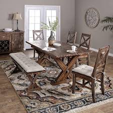 Farmington Dining Table Bench 4 Chairs In Acorn Dining Table With Bench Farmhouse Dining Room Table Solid Wood Dining Table