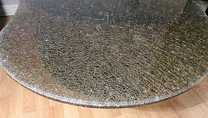 Bronze Crackle Glass Dining Table Top Glass Dining Table
