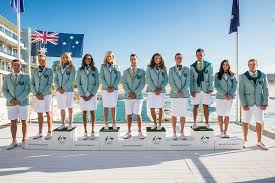 Of the football codes, the australian national soccer team first wore green and gold in 1924 with the australian national rugby league team and australia national rugby union team. Datei Australian Olympic Team Uniforms For Rio 2016 Jpg Wikipedia