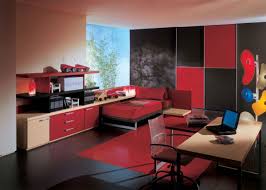 An all black bedroom furniture ensemble brings a slick. Elegant Black And Red Bedroom