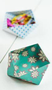 Diy Origami Aufbewahrungsbox Basteln Ohne Kleber Basteln Mit Papier Falten Basteln Mit Papier Basteln