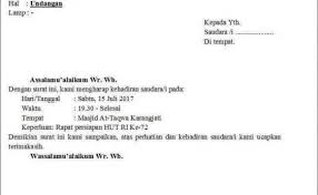 Artikel membahas tentang contoh surat undangan, mulai dari surat undangan resmi dan surat undangan tidak resmi. Contoh Surat Setengah Resmi Pentas Seni Studi Indonesia
