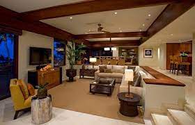 Située en contrebas de la route d'hermance, dans une zone résidentielle, cette ravissante maison mitoyenne à été salon avec cheminée d'architecte, et accès à une seconde terrasse dallée. Design De Salon Salon En Contrebas Pour Rehausser Son Style Salon Contrebas Design Salon Idee Salon