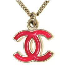 Pre Owned Chanel Gold Plated Red Cc Logo Pendant Necklace 490 Liked On Polyvore Featuring Jewelry Necklaces Gold P Logo Jewelry Red Jewelry Red Necklace