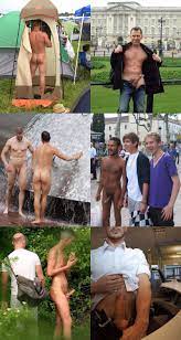 Men naked in public