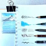 St Michael’s Mount in Magic Watercolour Pencils