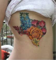 Texas Flowers In The Shape Of Texas Bluebonnet Indian Paintbrush Wine Cups Yellow Rose And Sundrop Tattoos Texas Tattoos Cool Tattoos