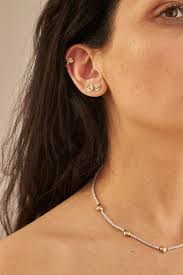 14K Yellow Gold Fluted Diamond Earrings, Heart Earrings, Fluted Disc,  Bezel, Diamonds, Post Earrings, Dainty Diamond Earrings