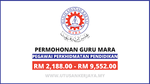 Berikut merupakan maklumat iklan kerja kosong yang ditawarkan oleh majikan terlibat. Permohonan Guru Mara Pegawai Perkhidmatan Pendidikan Di Pelbagai Negeri Kini Dibuka Mohon Sebelum 13 November 2020