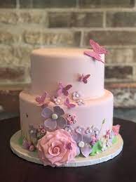 A Baby Shower Cake That Brings Some Sweet Spring Excitement Birthday Cake Kids Girls Butterfly Baby Shower Cake Butterfly Birthday Cakes