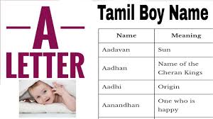 ▷ finding tamil baby boy names for your baby? Tamil Boy Name Starting With A Letter Youtube