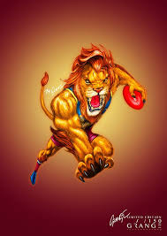 Brisbane lions mascot car decal. The Courageous Lion Print By Grange Wallis Lion Print Lion Print