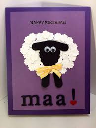 Maybe you would like to learn more about one of these? Happy Birthday Maa Humerous Handmade Birthday Card For Mom Purple Birthday Card With Sheep Sta Creative Birthday Cards Mom Cards Diy Birthday Cards For Mom