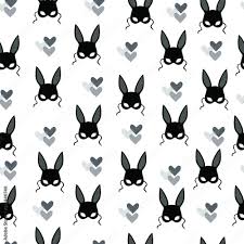 Seamless background - mask rabbit. vulgar mask pattern, vulgar print. sexy  rabbit mask on a white background with hearts. sexy bunny print, vulgar  toys pattern, bdsm pattern, print Stock Vector | Adobe Stock