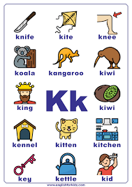 english alphabet for kids letter k words letters 