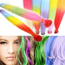 Unter dem angegebenen link zeigen wir ihnen, wie sie bunte haare mit temporärer haarfarbe für einen tag bekommen. Bunte Color Strahnen Bicolor Microring Extensions