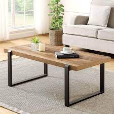 Timelessly modern, our parsons coffee table is highly customizable. Amazon Com Foluban Rustic Coffee Table Wood And Metal Industrial Cocktail Table For Living Room 47 Inch Oak Home Kitchen