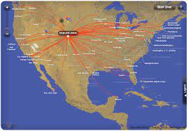 Southwest Airlines Destinations Map Southwest Airlines Route Map - From Denver
