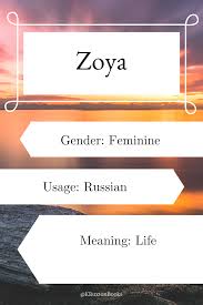 Zoya Girl S Name Words Names Female Character Names