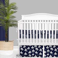 Does boysï¿½ bedding have to look babyish? Navy Nautical Oars Sailboat Baby Boy Crib Bedding Set Decor 2 Ur Door