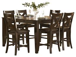 Get great deals on dining tables and chair sets at very.co.uk order online for buy now pay later option available. 7 Piece Creekmore Dining Set Counter Height Table And 6 Chair Merlot Transitional Dining Sets By Amoc