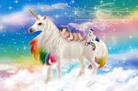 They don't need to follow the generic coloring of white body and silvery horn, they can color the unicorns with many different colors. Rainbow Baby Unicorn Digital Background Backdrop Photography Etsy