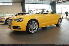 Audi Exclusive Sighting Speed Yellow Audi S5 Cabriolet At Audi Forum Neckarsulm Fourtitude Com Cabriolets Audi Super Cars