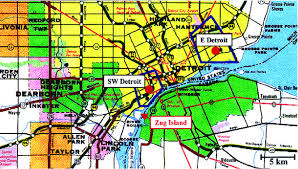 This map was created by a user. Map Of Detroit Michigan Illustrating Community Boundaries And Air Download Scientific Diagram