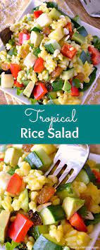 Tropical Rice Salad Recipe Rice Salad Recipes Rice Salad Vegetarian Salad Recipes