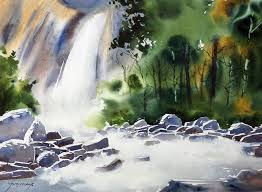 What is easy waterfall pencil sketch, and therefore also lighter the left of a quite smooth and uncomplicated sketches as meticulous strokes to draw. Paint A Waterfall In Watercolor Step By Step Doodlewash