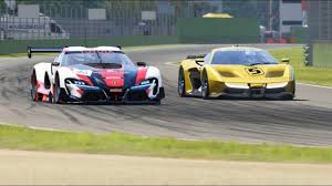 Fittipaldi Ef7 Vision Gt Vs Toyota Ft 1 Vision Gt At Imola Imola Toyota Amazing Cars